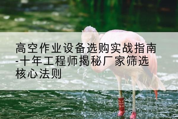 依安剪叉式升降机厂家-高空作业设备选购实战指南-十年工程师揭秘厂家筛选核心法则
